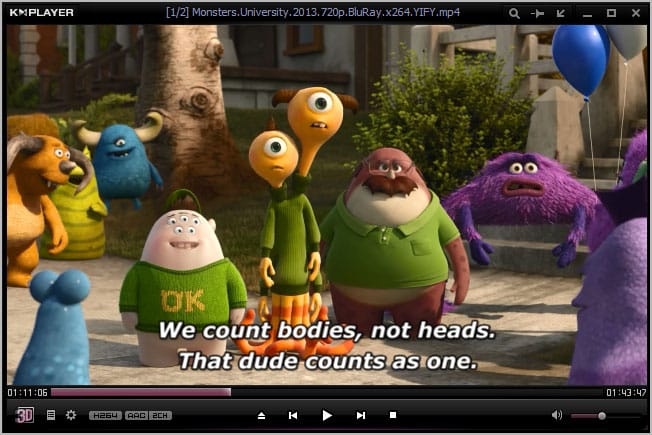 KMPlayer لتعلم الانجليزية